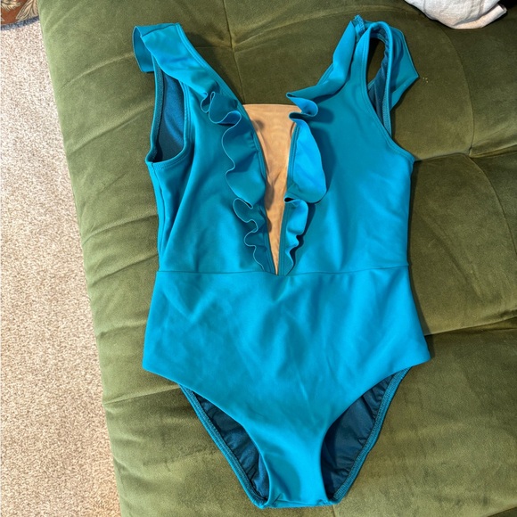 Vibrant Teal Ruffle Bodysuit five the label - Picture 1 of 1